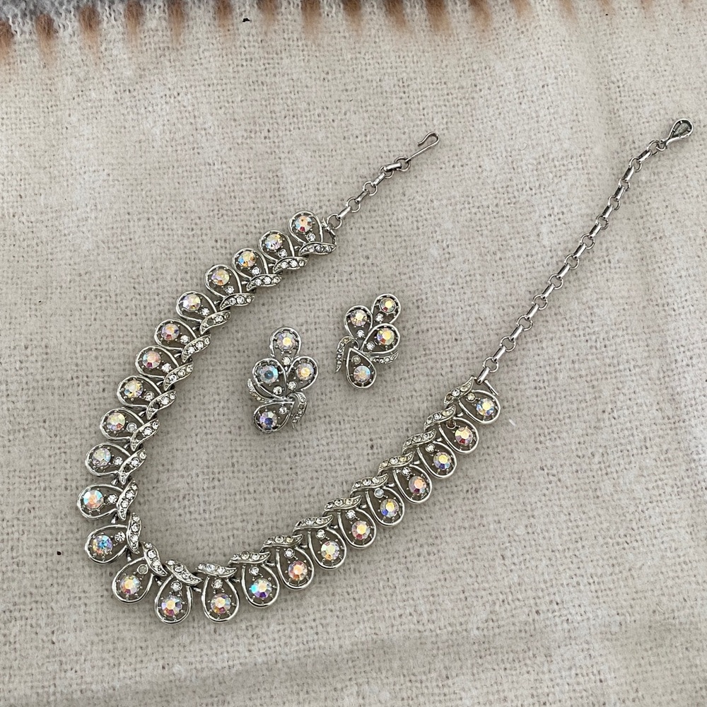 Coro Silver Necklace with Multicolor Accents